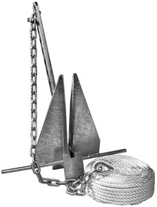 8lb Danforth Style Anchor, Chain, Rope & Shackle Kit